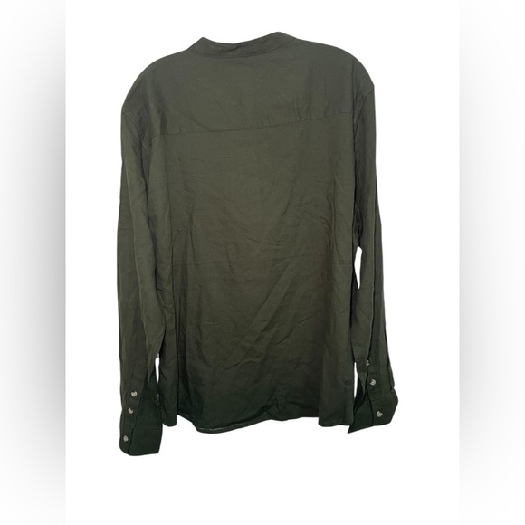 Saks Fifth Avenue New NWT Green Band Collar Linen Blend Tee XL - Picture 4 of 6